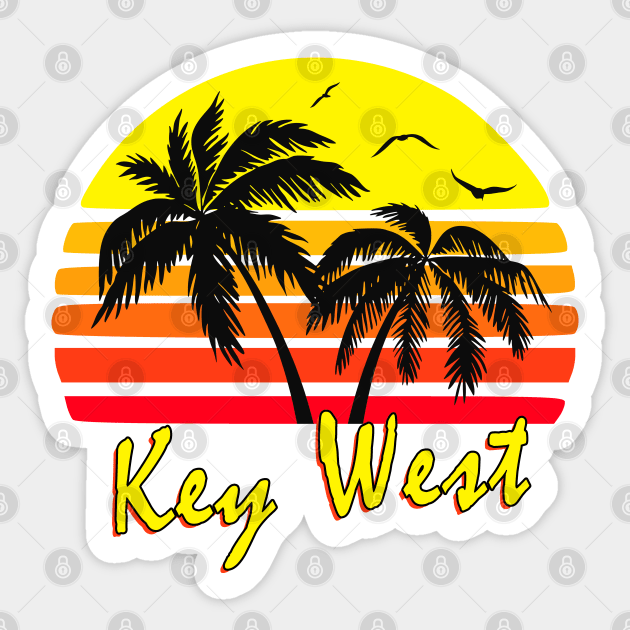 Key West Retro Sunset Sticker by Nerd_art